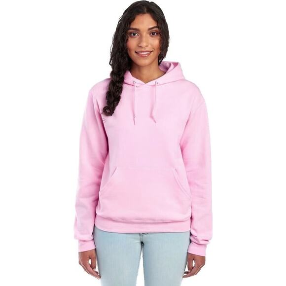 Abound Womens Solid Drawstring Cotton Blend Hoodie Pullover in Pink Candy Large - Picture 1 of 6